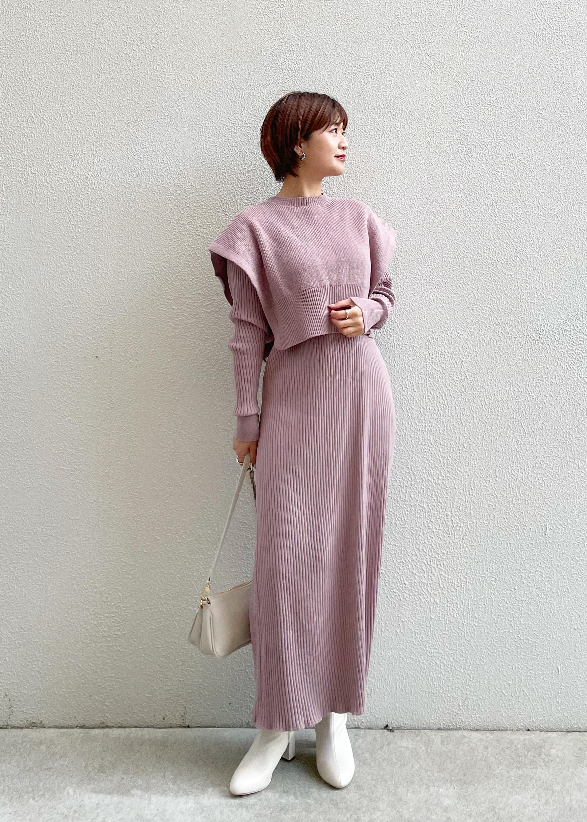 Rope Picnicの マシンウォッシャブル ベスト付きニットワンピースを使ったコーディネート Rakuten Fashion 楽天ファッション 旧楽天ブランドアベニュー