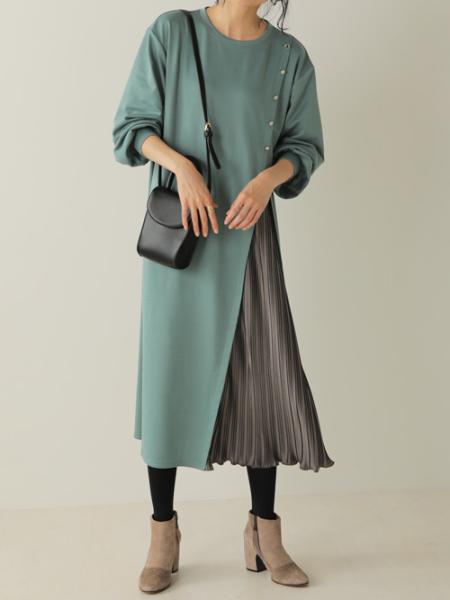 Bou Jeloudのサイドスリットボタン付き長袖ワンピースを使ったコーディネート Rakuten Fashion 楽天ファッション 旧楽天ブランドアベニュー