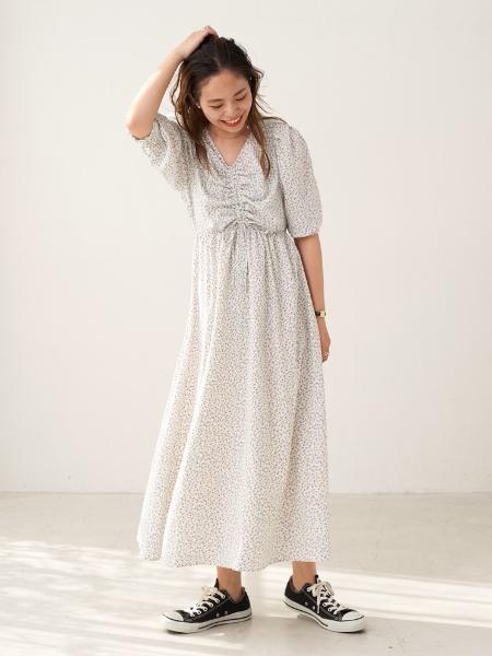 Earth Music Ecologyのフロントシャーリングワンピースを使ったコーディネート Rakuten Fashion 楽天ファッション 旧楽天ブランドアベニュー