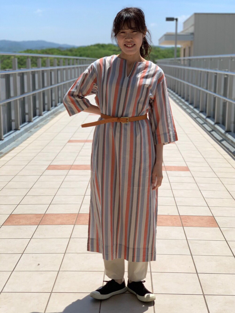 Coenのmarket マーケット ストライプクルタワンピースを使ったコーディネート Rakuten Fashion 楽天ファッション 旧楽天 ブランドアベニュー