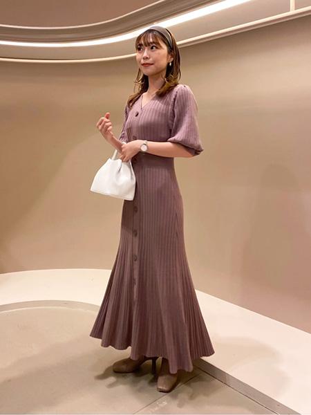 Snidelのフロントボタンニットワンピースを使ったコーディネート Rakuten Fashion 楽天ファッション 旧楽天ブランドアベニュー