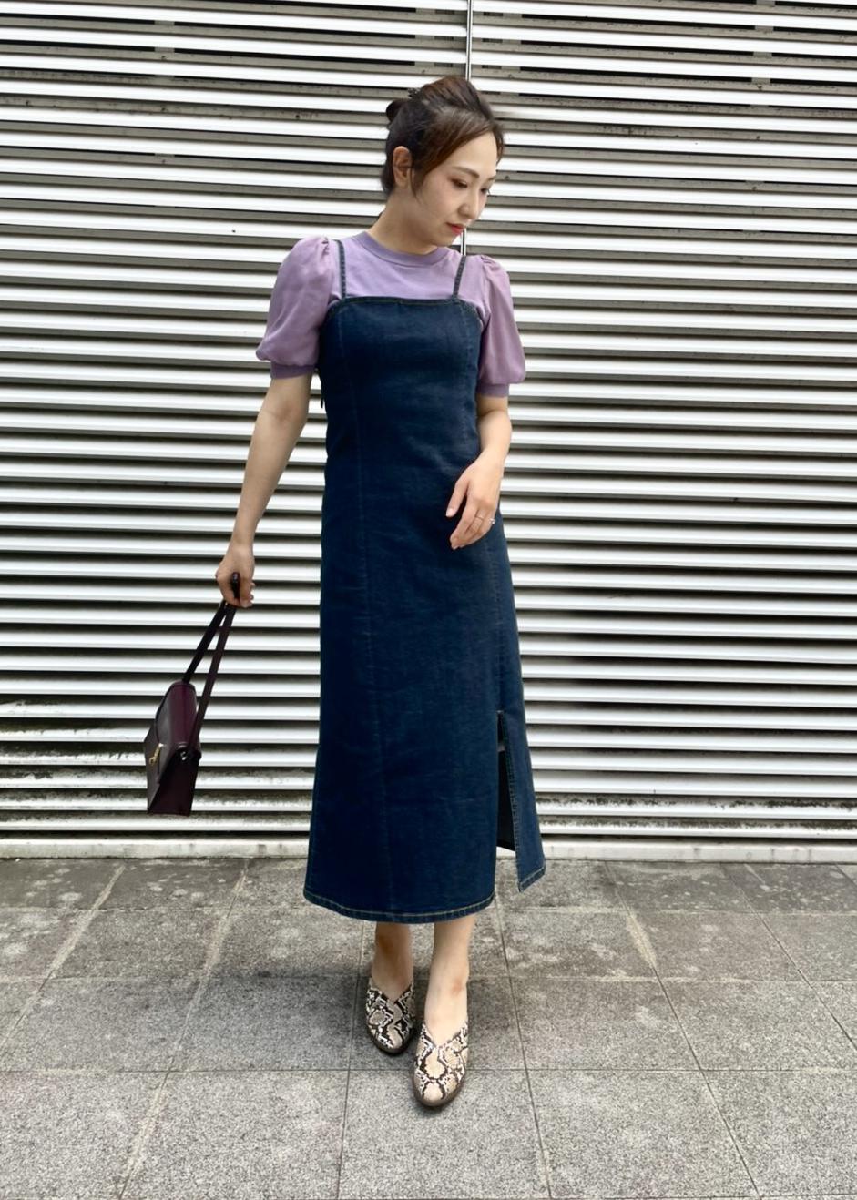 Visの幅広い身長に対応できるデニムキャミワンピースを使ったコーディネート Rakuten Fashion 楽天ファッション 旧楽天ブランドアベニュー