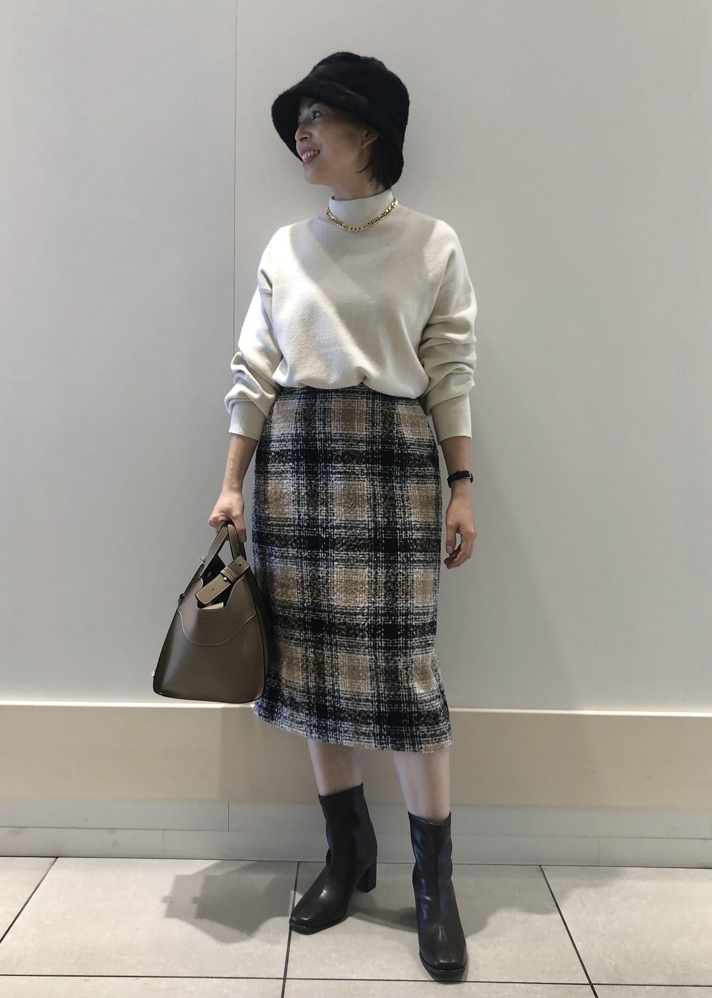 VISの【選べる着丈】美人丈ブークレチェックスカートを使ったコーディネート | Rakuten  Fashion(楽天ファッション／旧楽天ブランドアベニュー)1252245