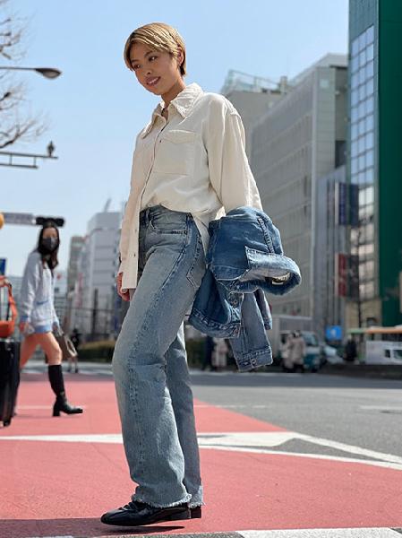 Levi'sのBF トラッカージャケット BOTTLE BLUE MOJを使ったコーディネート | Rakuten  Fashion(楽天ファッション／旧楽天ブランドアベニュー)1322053