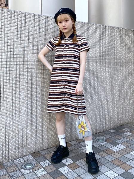 X Girlのtriped Terry Cloth S S Dress ワンピース X Girlを使ったコーディネート Rakuten Fashion 楽天ファッション 旧楽天ブランドアベニュー