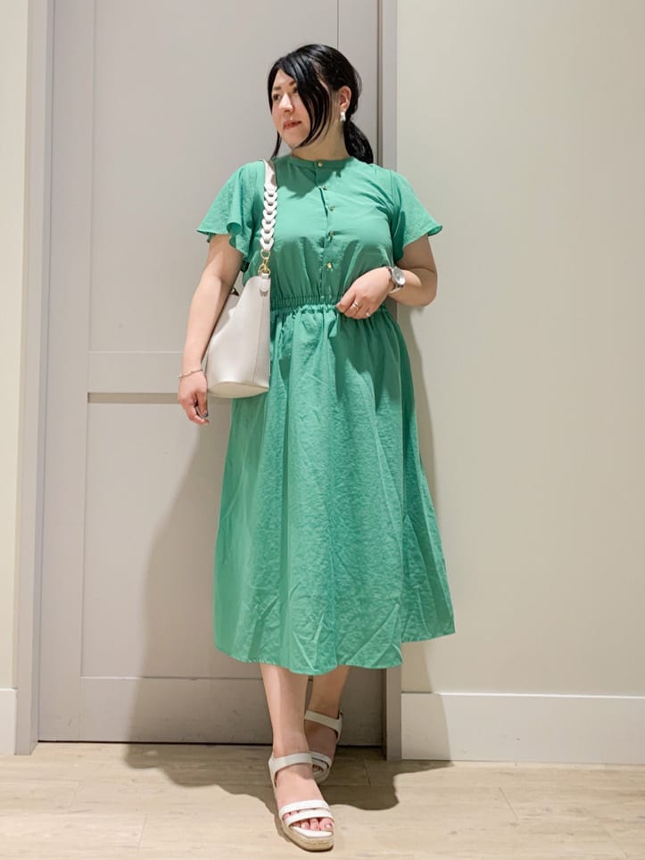 Groveの お仕事にもお出かけにも フレア スリーブ前後2wayワンピースを使ったコーディネート Rakuten Fashion 楽天ファッション 旧楽天ブランドアベニュー