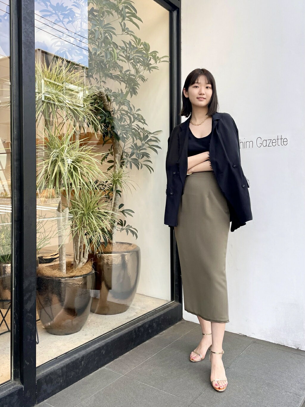 Whim Gazette 長谷川京子コラボバックZIPペンシルスカート 新品-