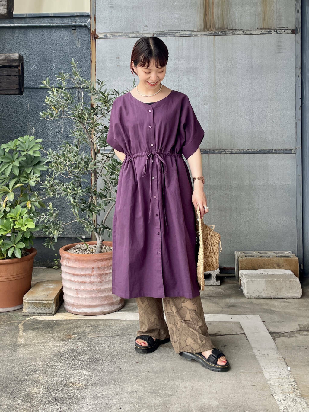 Urban Research Itemsのコットンリネンウエストドロストワンピースを使ったコーディネート Rakuten Fashion 楽天 ファッション 旧楽天ブランドアベニュー