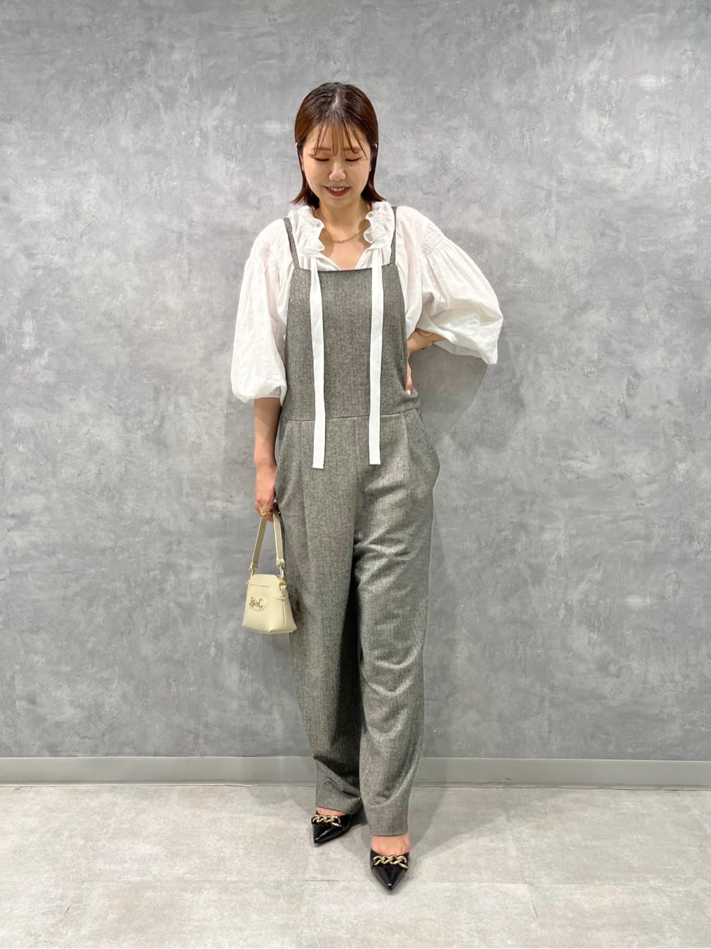 IENA ストレッチヘリンボーンオールインワン｜サロペット 