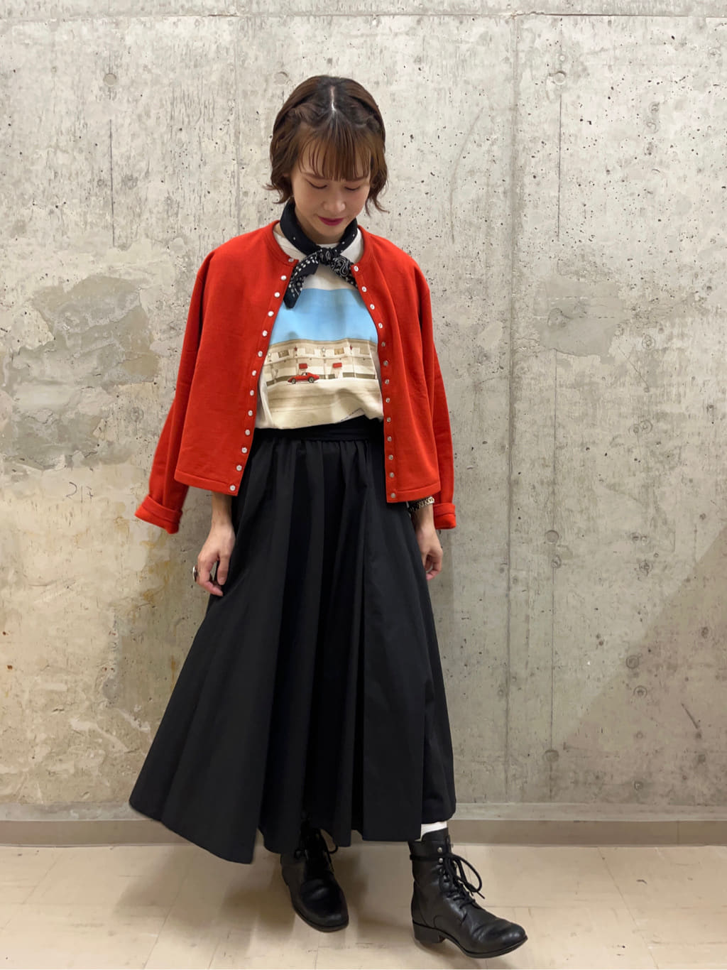 agnes b. | コットン ポプリン フレア スカート 