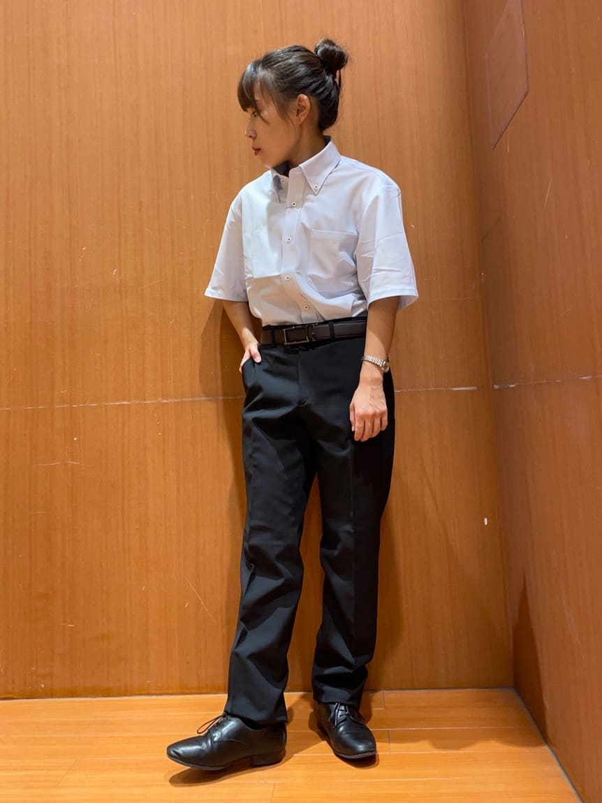 TAKA-Qのノーアイロンストレッチ スタンダードフィット ボタンダウン半袖ニットシャツを使ったコーディネートを紹介します。｜Rakuten Fashion(楽天ファッション／旧楽天ブランドアベニュー)1675252