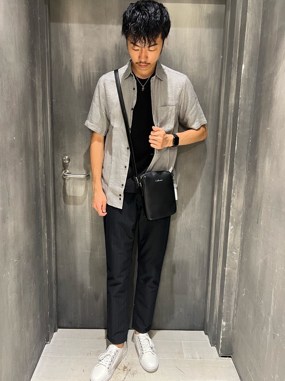 MEN'S BIGIのT/Cヘリンボンストレッチパンツを使ったコーディネートを紹介します。｜Rakuten Fashion(楽天ファッション／旧楽天ブランドアベニュー)1683737