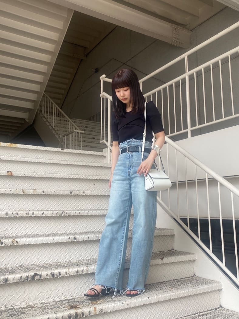 パンツ moussy BELTED CUT OFF WIDE FLARE タグ付き！ CTciX