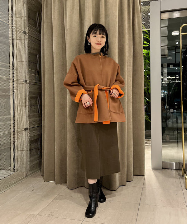 Demi-Luxe BEAMSのDemi-Luxe BEAMS / クルーネック ベルト付き リバーコートを使ったコーディネート | Rakuten  Fashion(楽天ファッション／旧楽天ブランドアベニュー)1783108