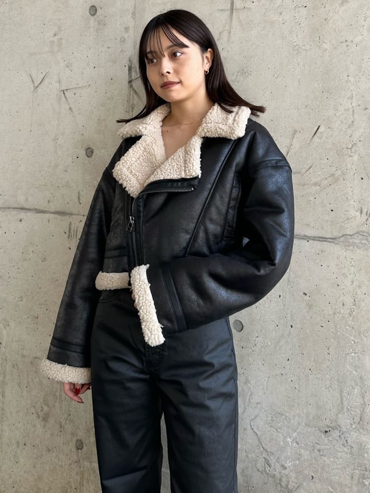 moussyのCROPPED FLIGHT ジャケットを使ったコーディネート | Rakuten