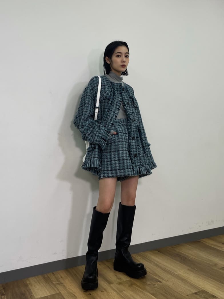 SPRING TWEED FRINGE JK クラッシュ ツイード ジャケット 新しい