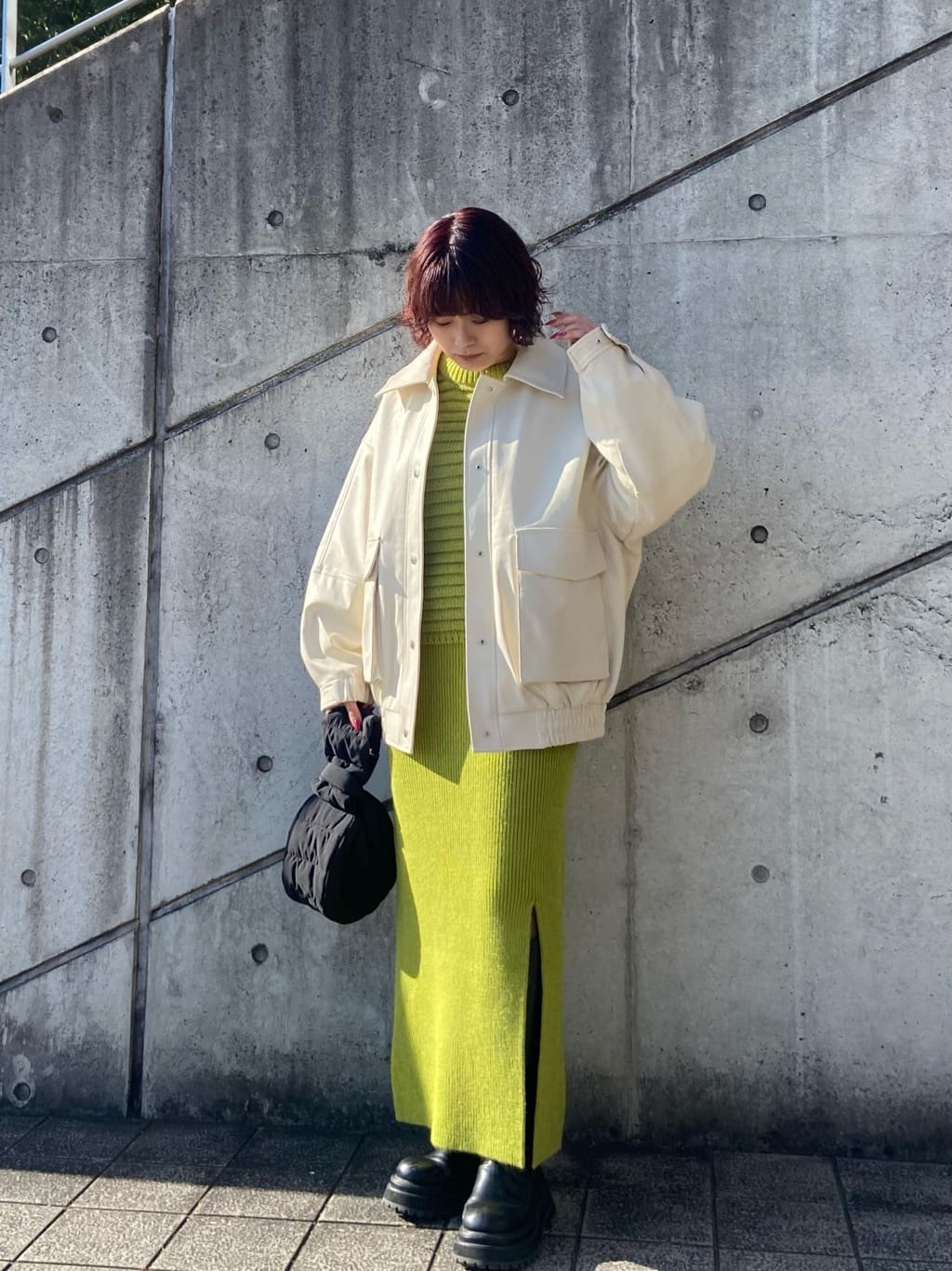 SLYのFAUX LEATHER OVERSIZE ブルゾンを使ったコーディネート