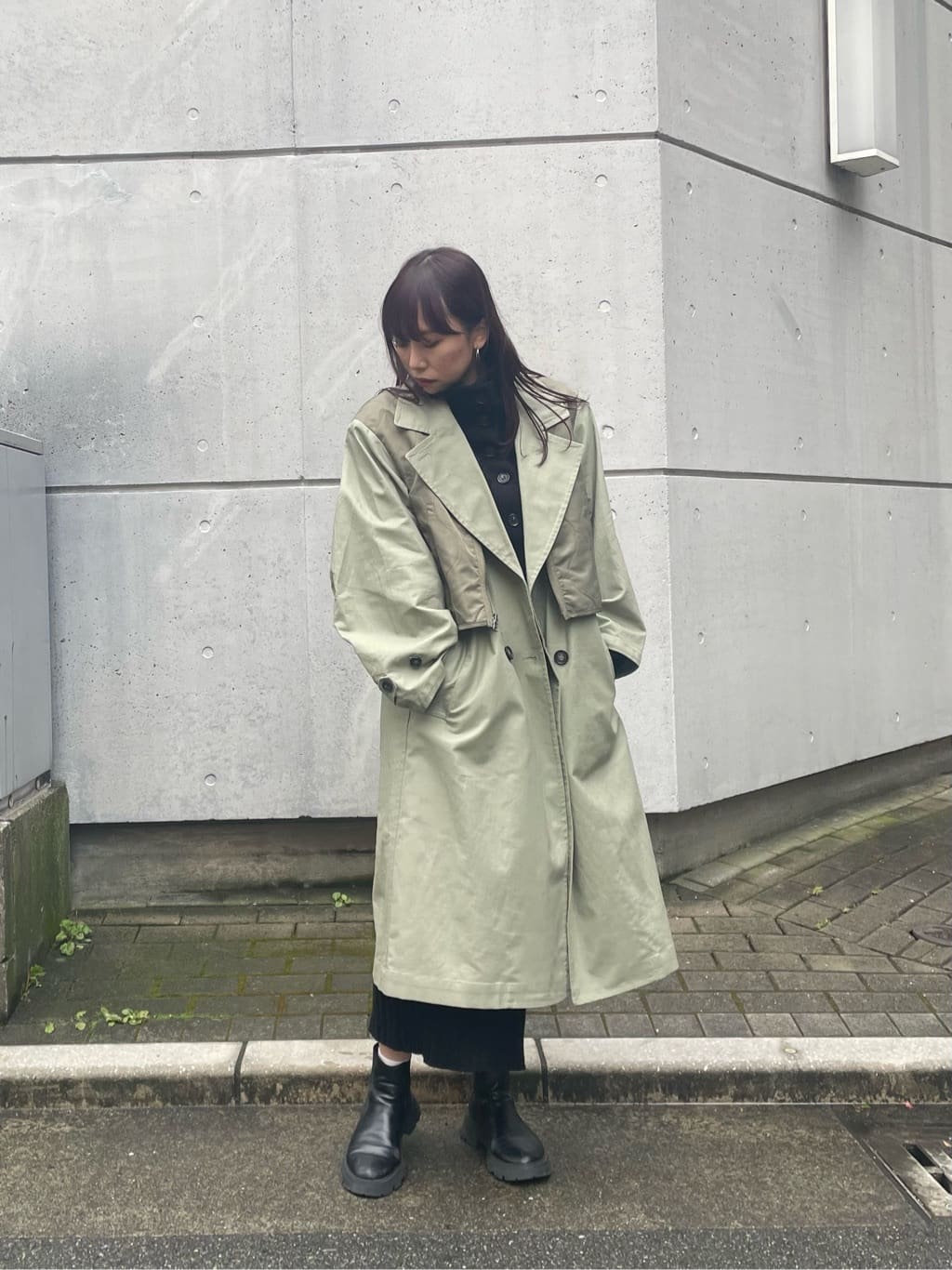 moussyの4WAYギミックレイヤードトレンチコート