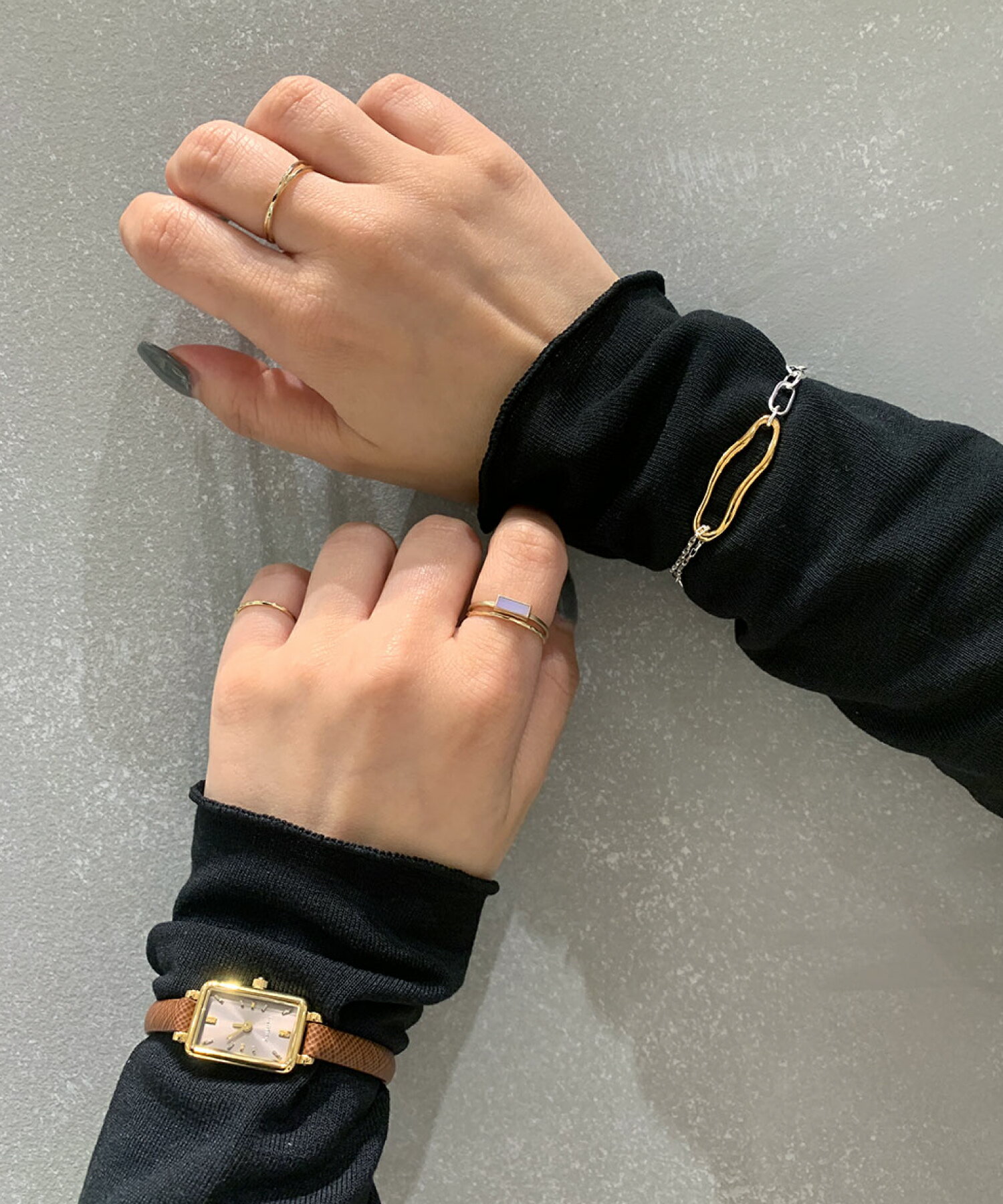 Jouete | K10YG レイヤー クラフト リング | Rakuten Fashion(楽天