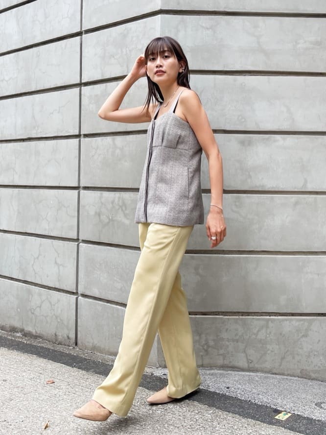 moussyの【M_】TWEED SLEEVELESS トップスを使ったコーディネート