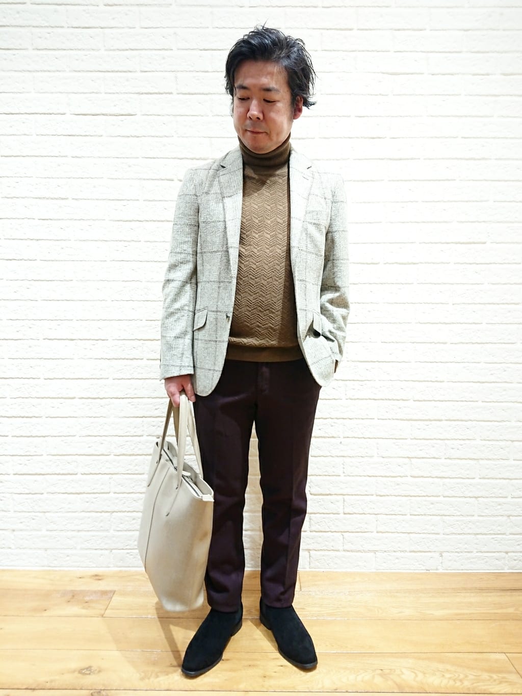 MEN'S BIGIの【LANIFICIO ROMA】ツイーディー圧縮ジャージプレス仕上げジャケットを使ったコーディネートを紹介します。｜Rakuten Fashion(楽天ファッション／旧楽天ブランドアベニュー)2147580
