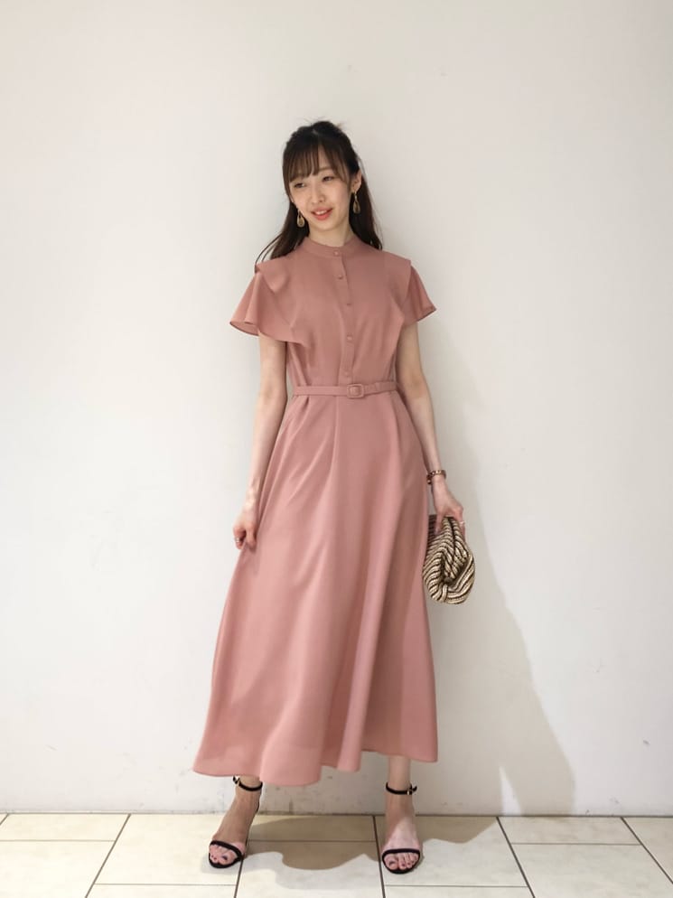 allureville サイドフリルショートスリーブワンピース アルアバイル  