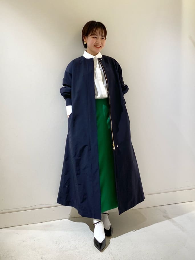allureville | グログランフロントジップノーカラーコート | Rakuten