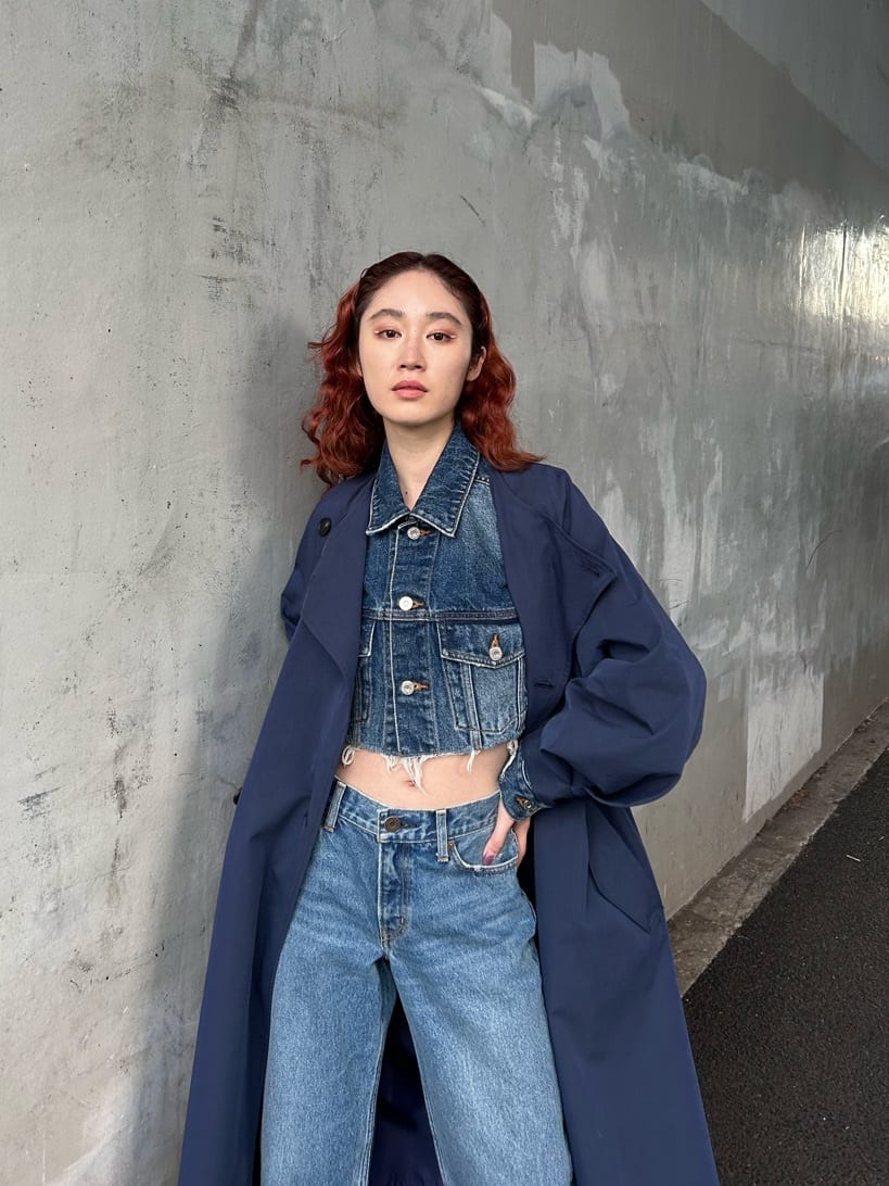 moussyのCROPPED CUT OFF DENIM ジャケットを使ったコーディネート