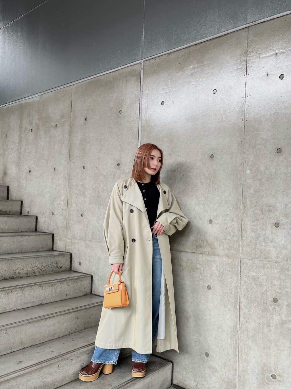 moussyのCOLLARLESS TRENCH コートを使ったコーディネート | Rakuten