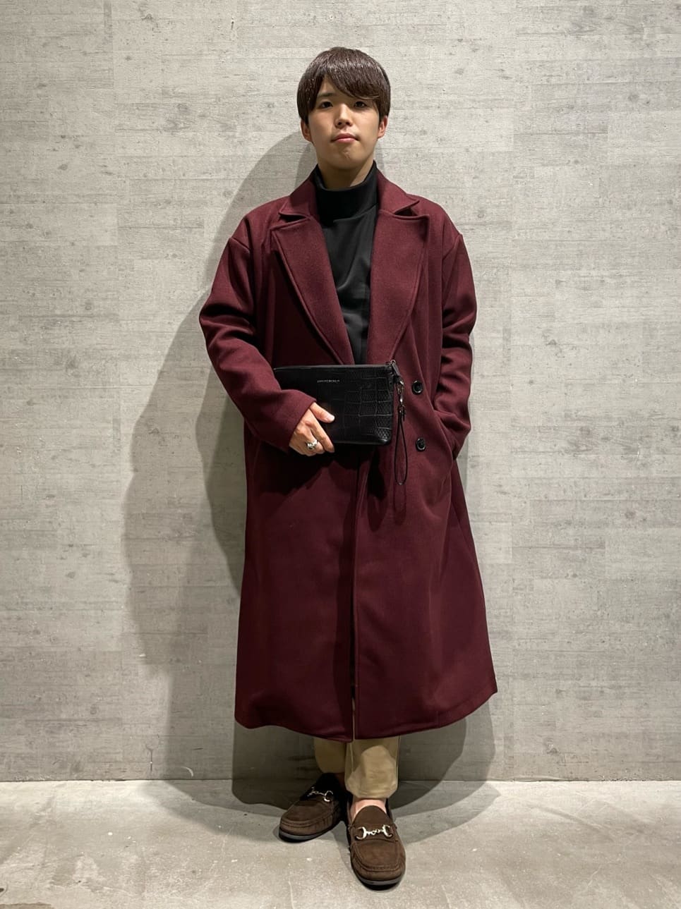 TAKA-Qのウールライク オーバーサイズ チェスターコートを使ったコーディネートを紹介します。｜Rakuten Fashion(楽天ファッション／旧楽天ブランドアベニュー)2248161
