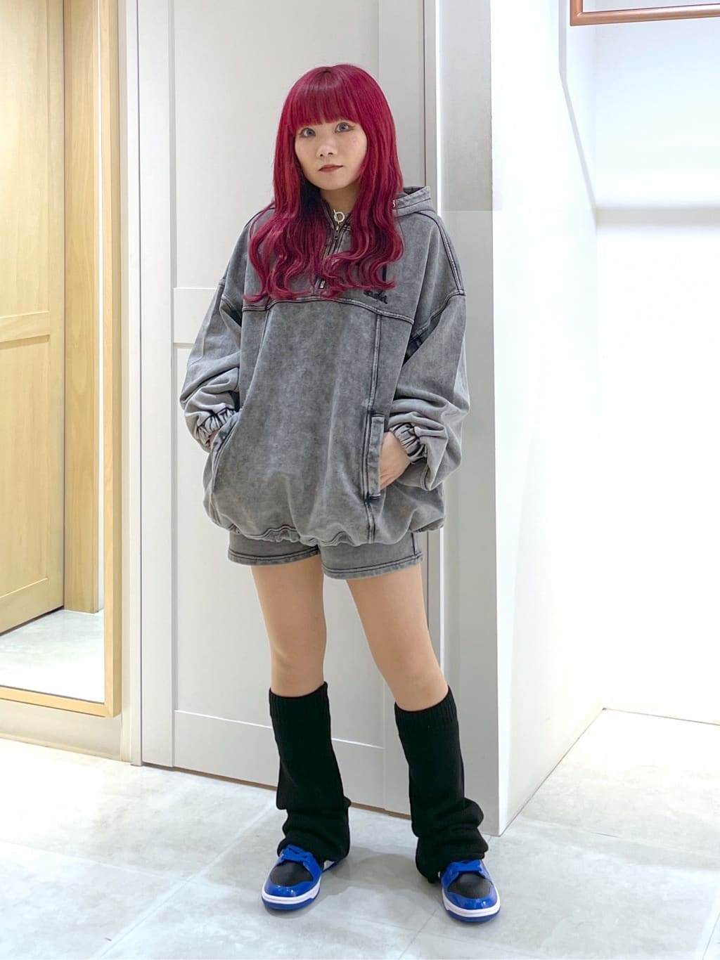 ACID WASH SWEAT HOODIE x-girl セットアップ 一番人気物 レディース