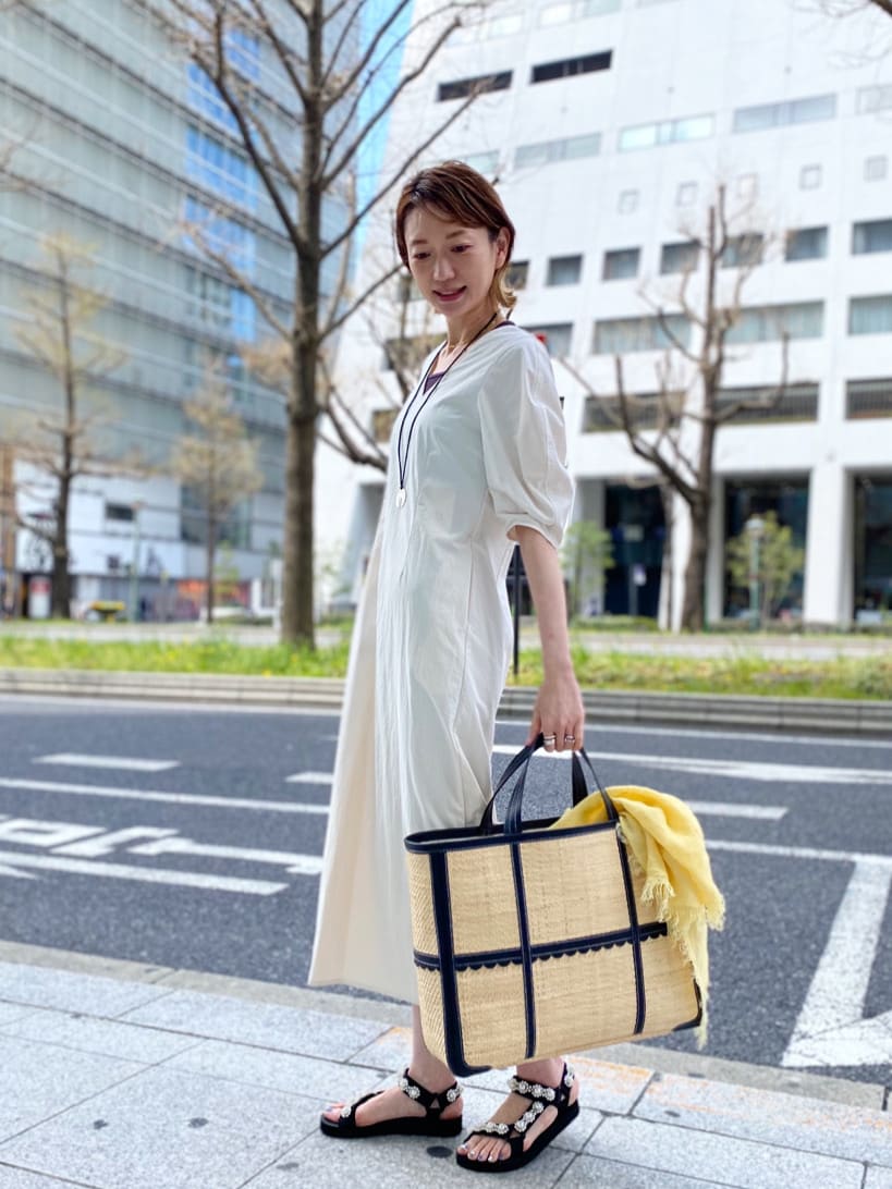 UNITED ARROWS＞N パフスリーブ Vネック ワンピース W†