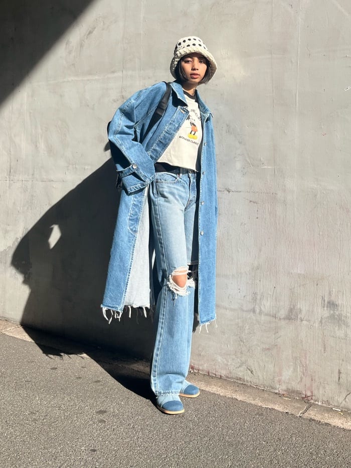 moussyのDAMAGE DENIM コートを使ったコーディネート | Rakuten