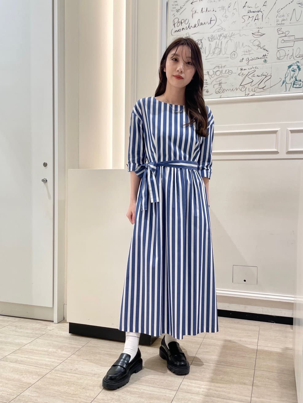 agnes b.のWU07 ROBE マテロストライプワンピースを使ったコーディネート | Rakuten  Fashion(楽天ファッション／旧楽天ブランドアベニュー)2328779