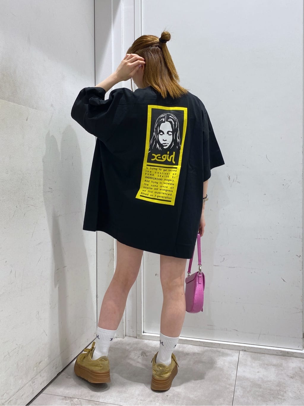 X-girlのWORDS FACE S/S BIG TEE DRESS X-girlを使ったコーディネート