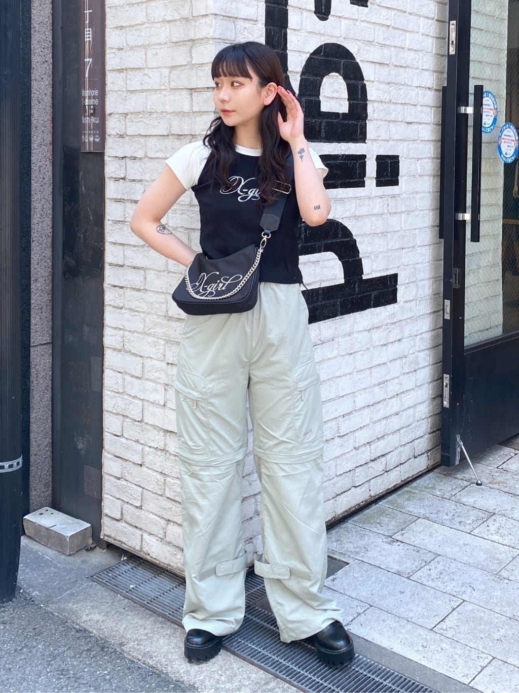 X-girlのGATHERED WAIST CARGO PANTS カーゴパンツ X-girlを使った 