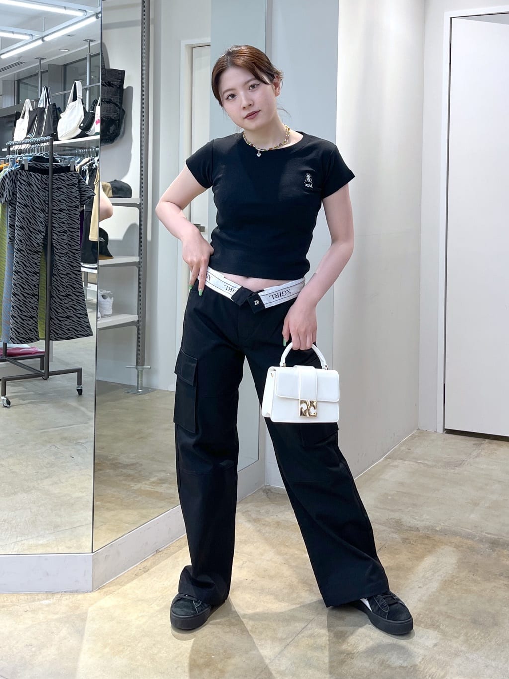 X-girlのWIDE LEG CHINO PANTS チノパン X-girlを使ったコーディネート