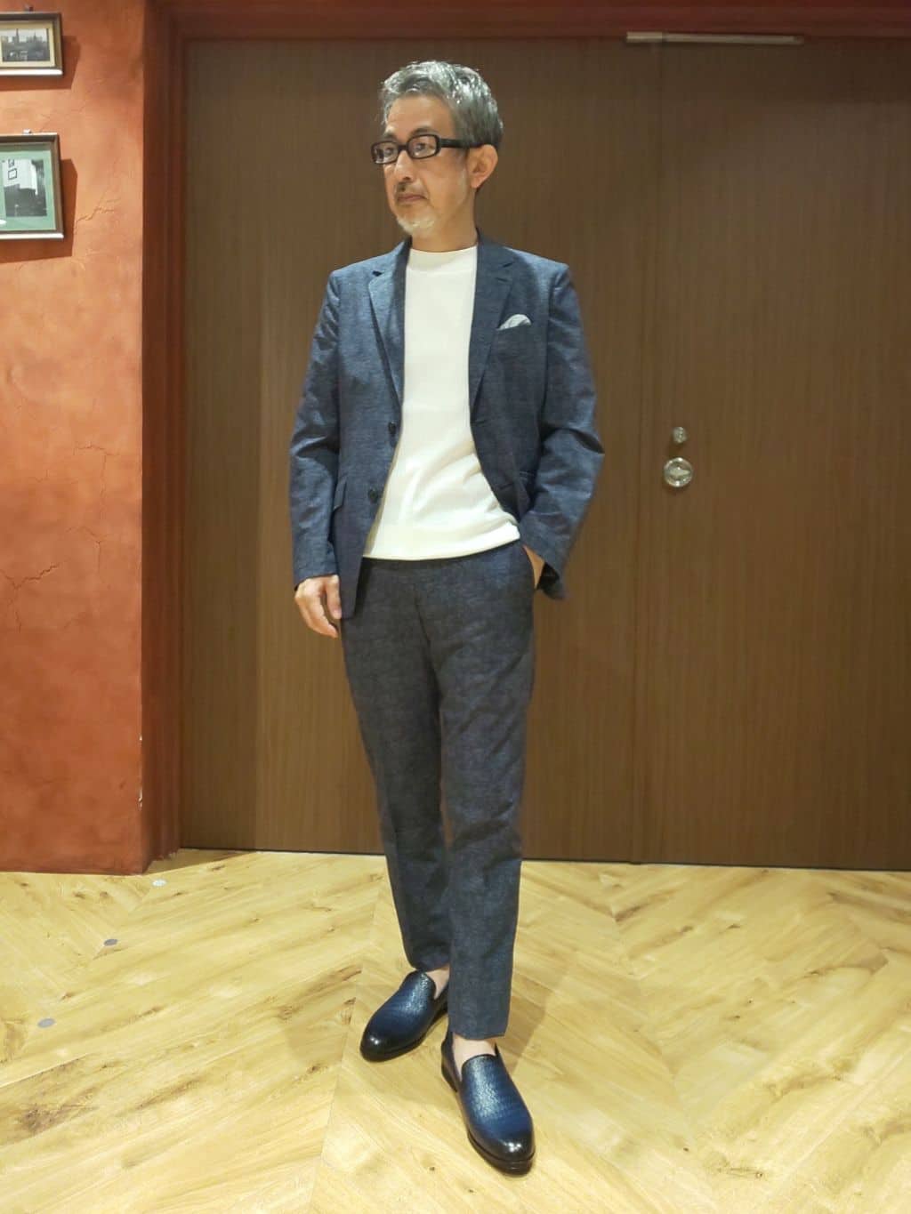 MEN'S BIGIの【ACTIVE TAILOR】COOL DOTSメランジプリントスラックス<セットアップ対応>を使ったコーディネートを紹介します。｜Rakuten Fashion(楽天ファッション／旧楽天ブランドアベニュー)2562916