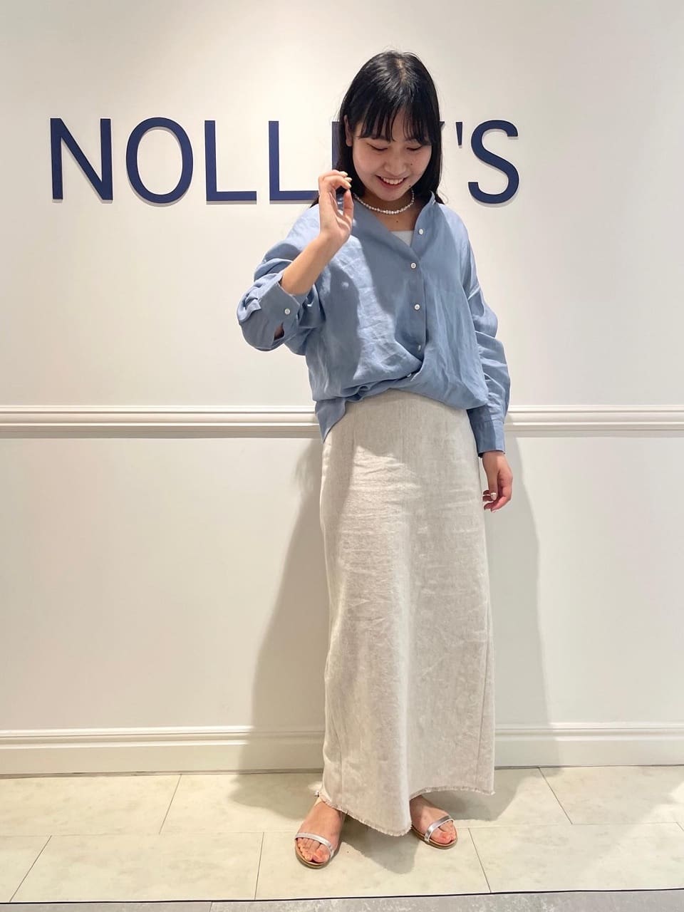 NOLLEY'Sのリネンカシュクールシャツを使ったコーディネート | Rakuten