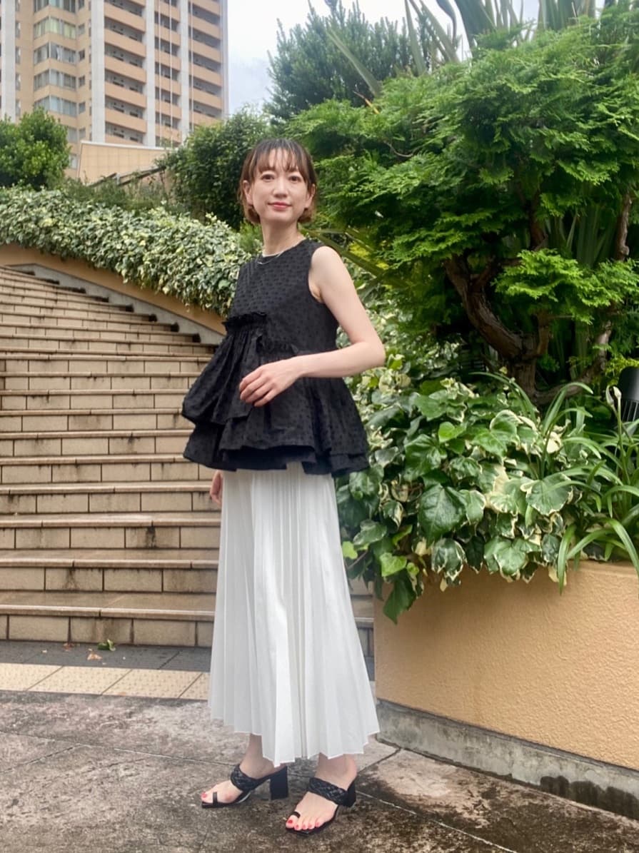 UNITED ARROWS ティアード ギャザー ノースリーブ ブラウス
