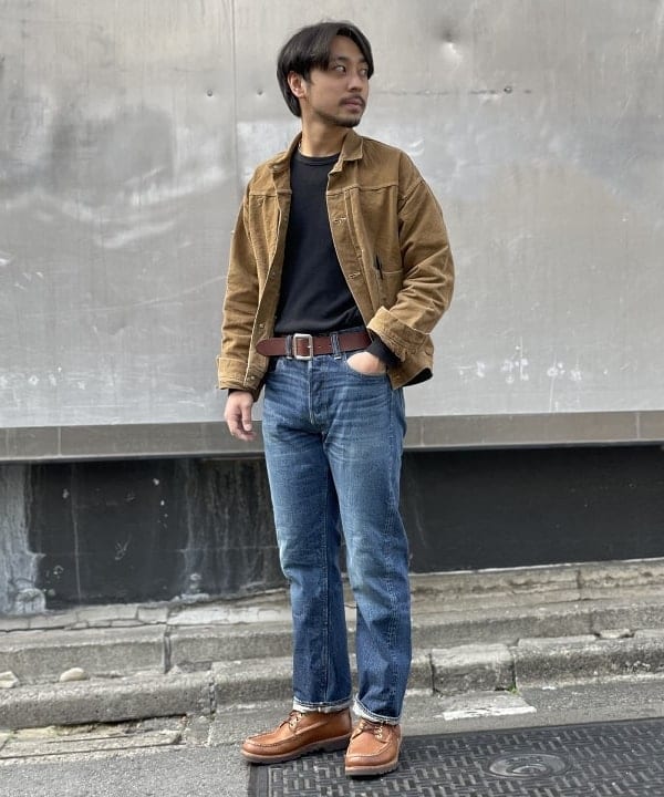 BEAMS MENのWAREHOUSE & CO. / Lot 6039 GARRISON BELTを使った