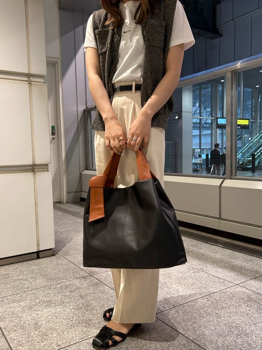 russet バイカラーハンドル トートバッグ