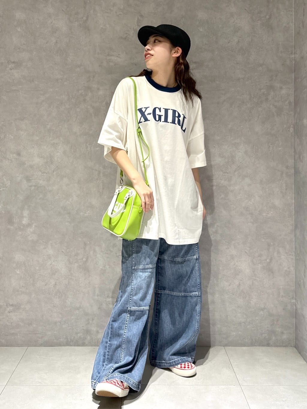 X-girlのFAUX LEATHER 2WAY BOSTON BAG バッグ X-girlを使った