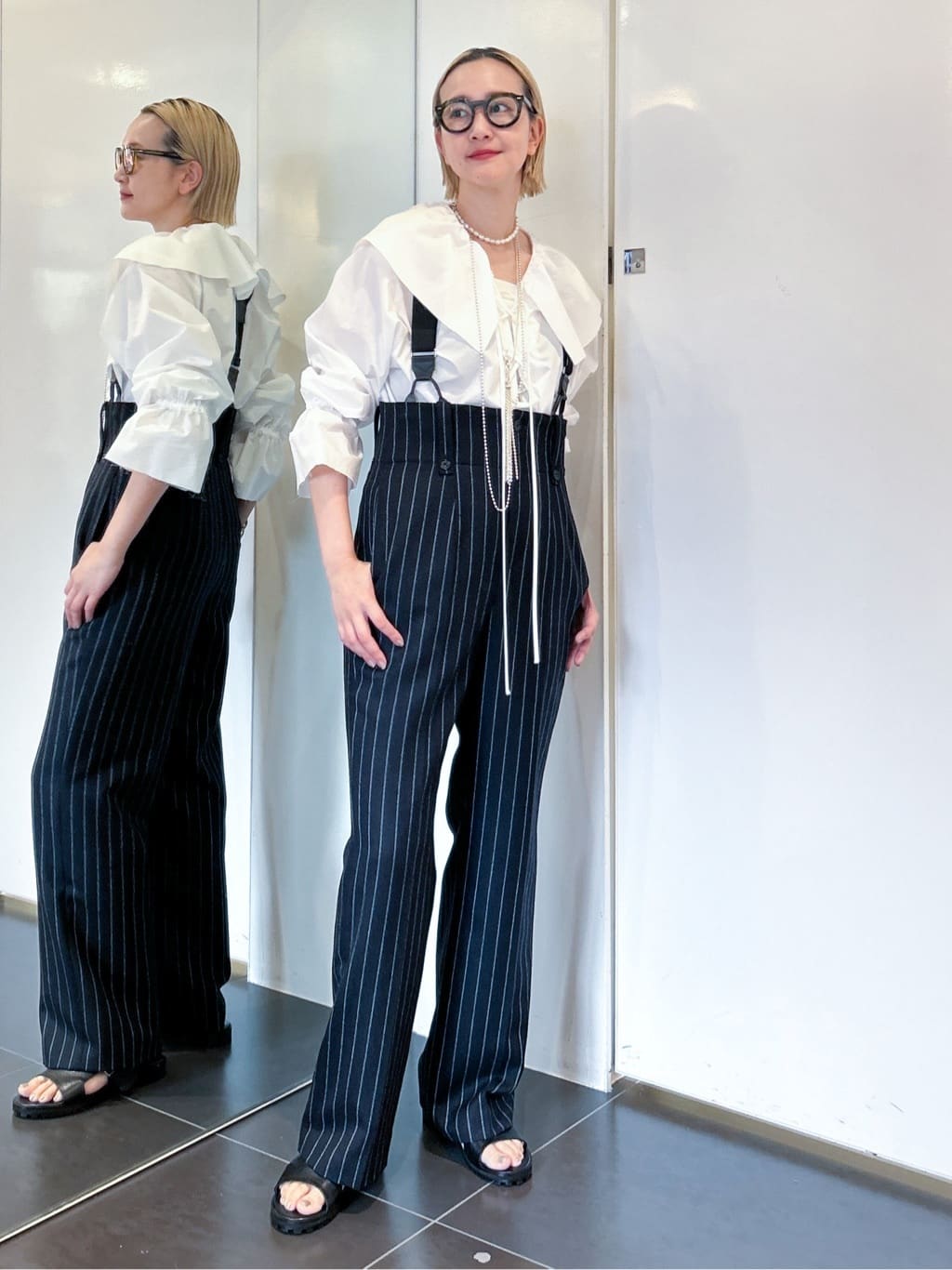 CITYSHOPのSUSPENDERS SLACKS:パンツを使ったコーディネート | Rakuten