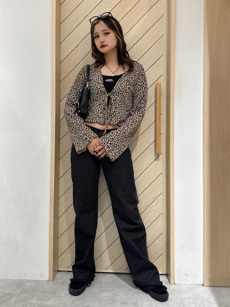 X-girlのSHIRRED CREPE CARDIGAN トップス X-girlを使った