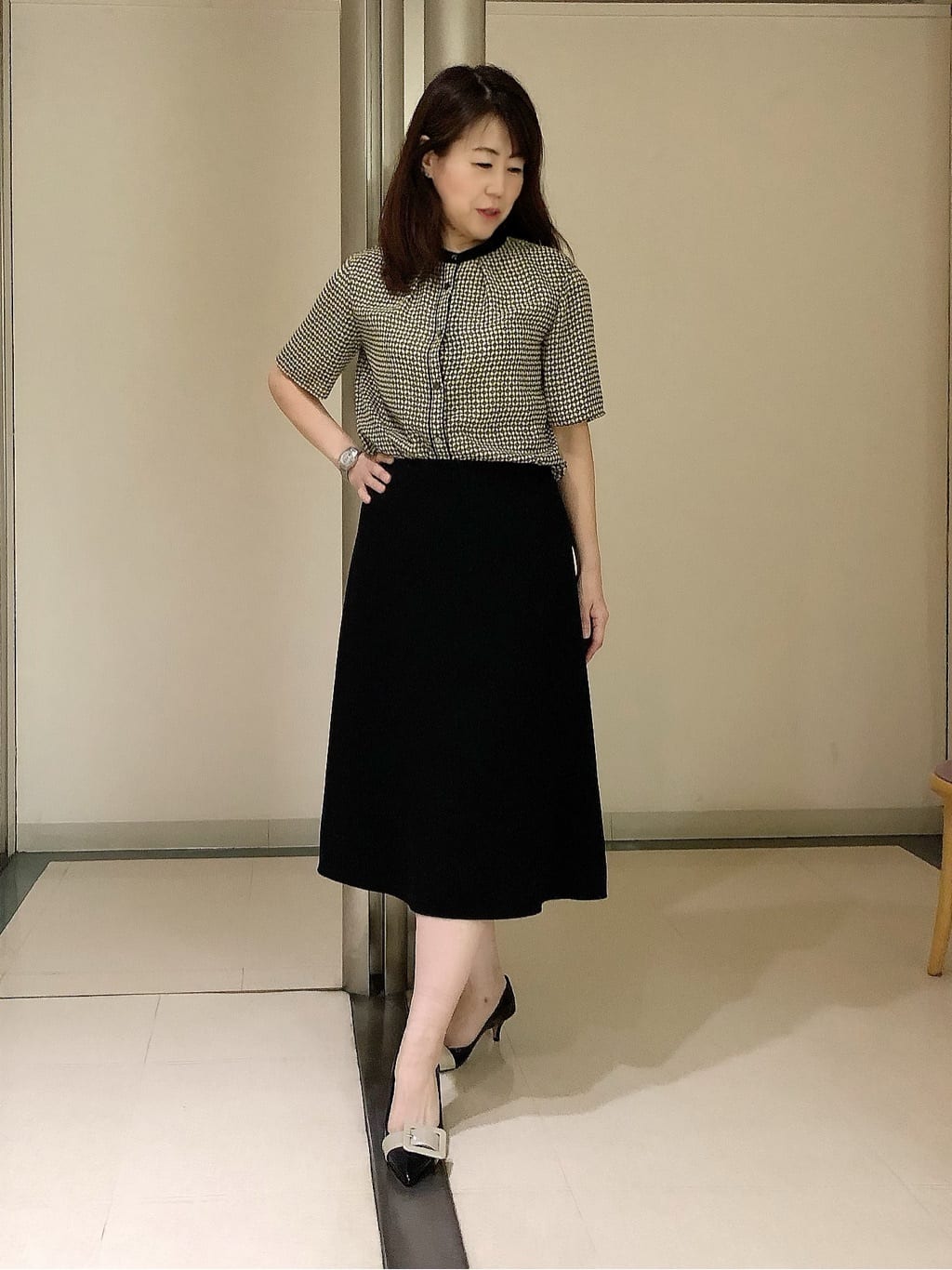 NEWYORKERのポリエステルマットクレープ フレアスカートを使ったコーディネートを紹介します。｜Rakuten Fashion(楽天ファッション／旧楽天ブランドアベニュー)2724765