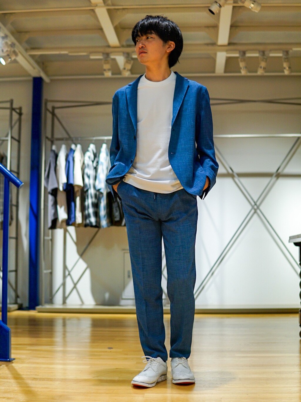 MEN'S BIGIの【ACTIVE TAILOR】シルケットスムースクルーネックTシャツ