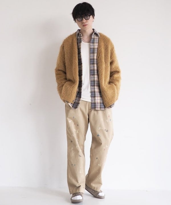 BEAMS MENのSUGAR CANE * BEAMS / 別注 Solid Flannel Check Shirtを