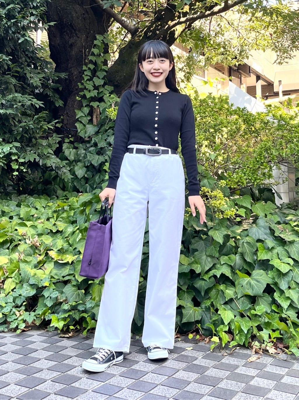 agnes b.のコットン ニット 長袖 カーディガンプレッション 