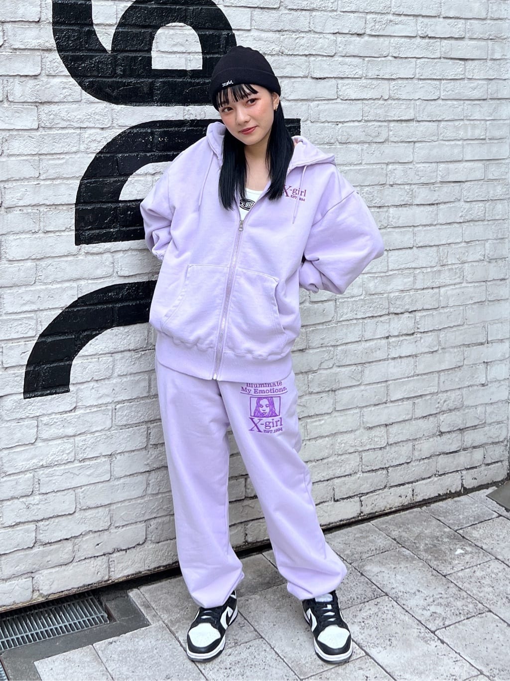 X-girlのMY EMOTIONS ZIP UP SWEAT HOODIE パーカー X-girlを使った